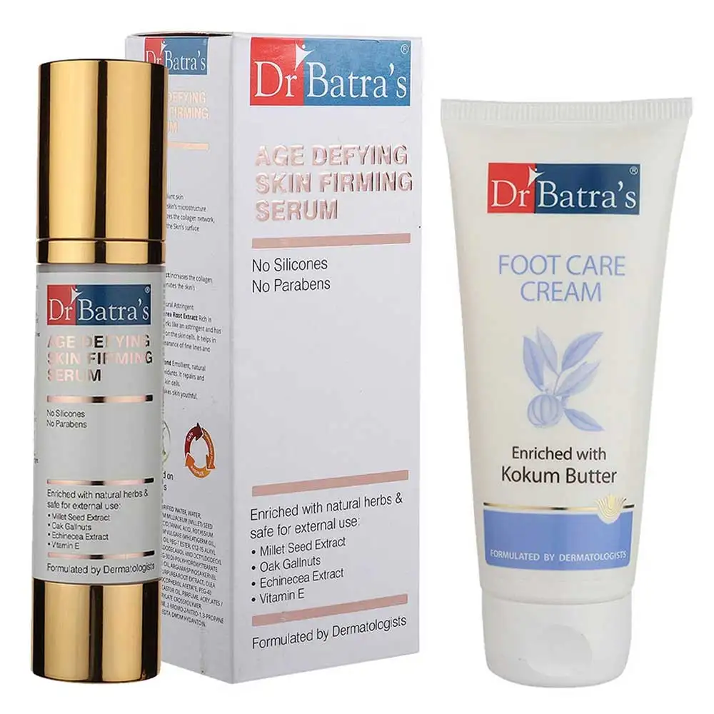 Dr Batra's Age Defying Skin Firming Serum & Foot Care Cream Combo,  2 Piece(s)/Pack  Enriched with Kokum Butter