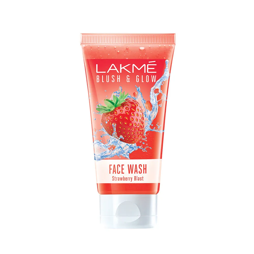 Lakme Blush & Glow Strawberry Gel Face Wash 100% Real Strawberry Extract