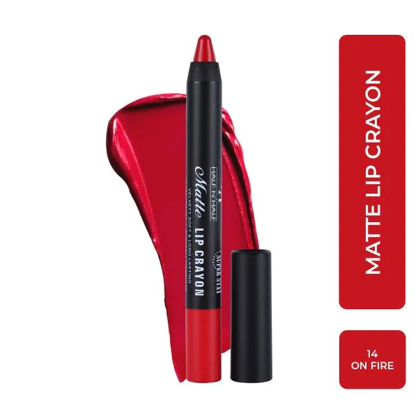 Half N Half Matte Velvet Soft & Long Lasting 24h Super Stay Lip Crayon - On-fire