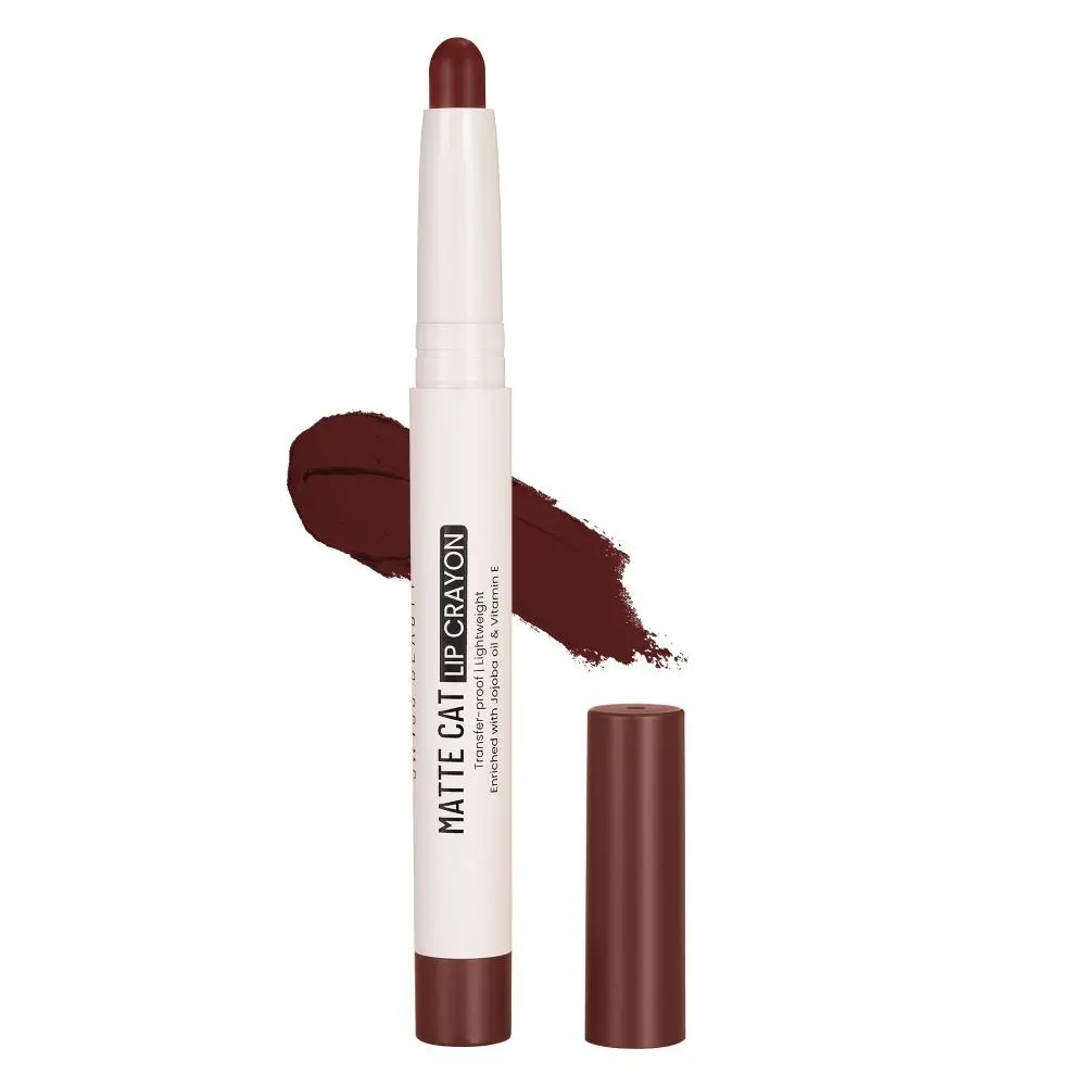 Swiss Beauty Non-Transfer Matte Cat Lip Crayon | Water-Resistant | Long-Lasting 8 Hours Stay | Retractable Lip Crayon |Lighweight|Shade 18 Wine Red 1.5 gm