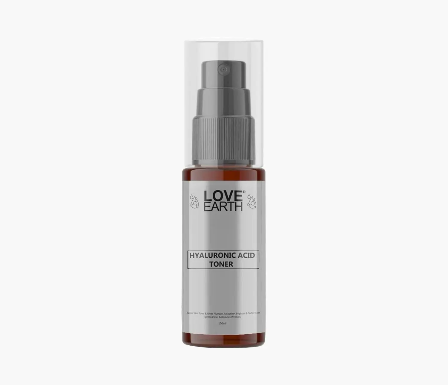 Love Earth Hyaluronic Acid Toner with Grape seed extract and Hyaluronic Acid for Wrinkle Free, Smooth and Glowing Skin 100ml