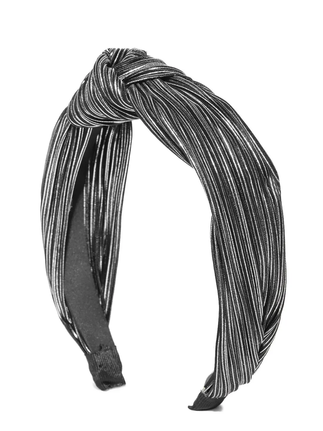 Blueberry Pleated Silver Black Hairband