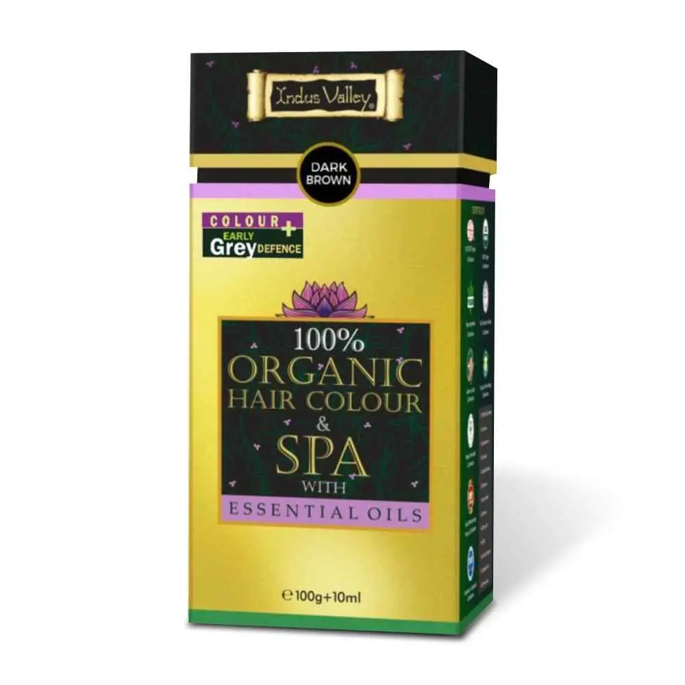 Indus Valley 100% Oragnic hair colour & spa with essential oil- Dark Brown