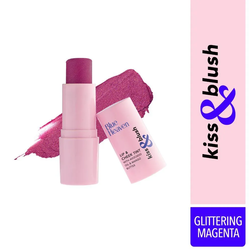 Blue Heaven Kiss & Blush Lip And Cheek Tint - Glittering Magenta