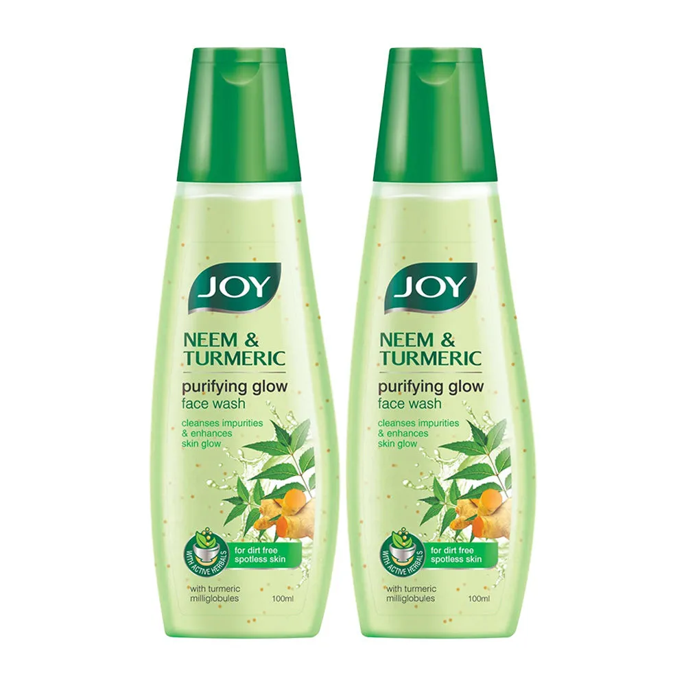 Joy Neem & Turmeric Purifying Glow Face Wash - Pack of 2 (Each 100ml)