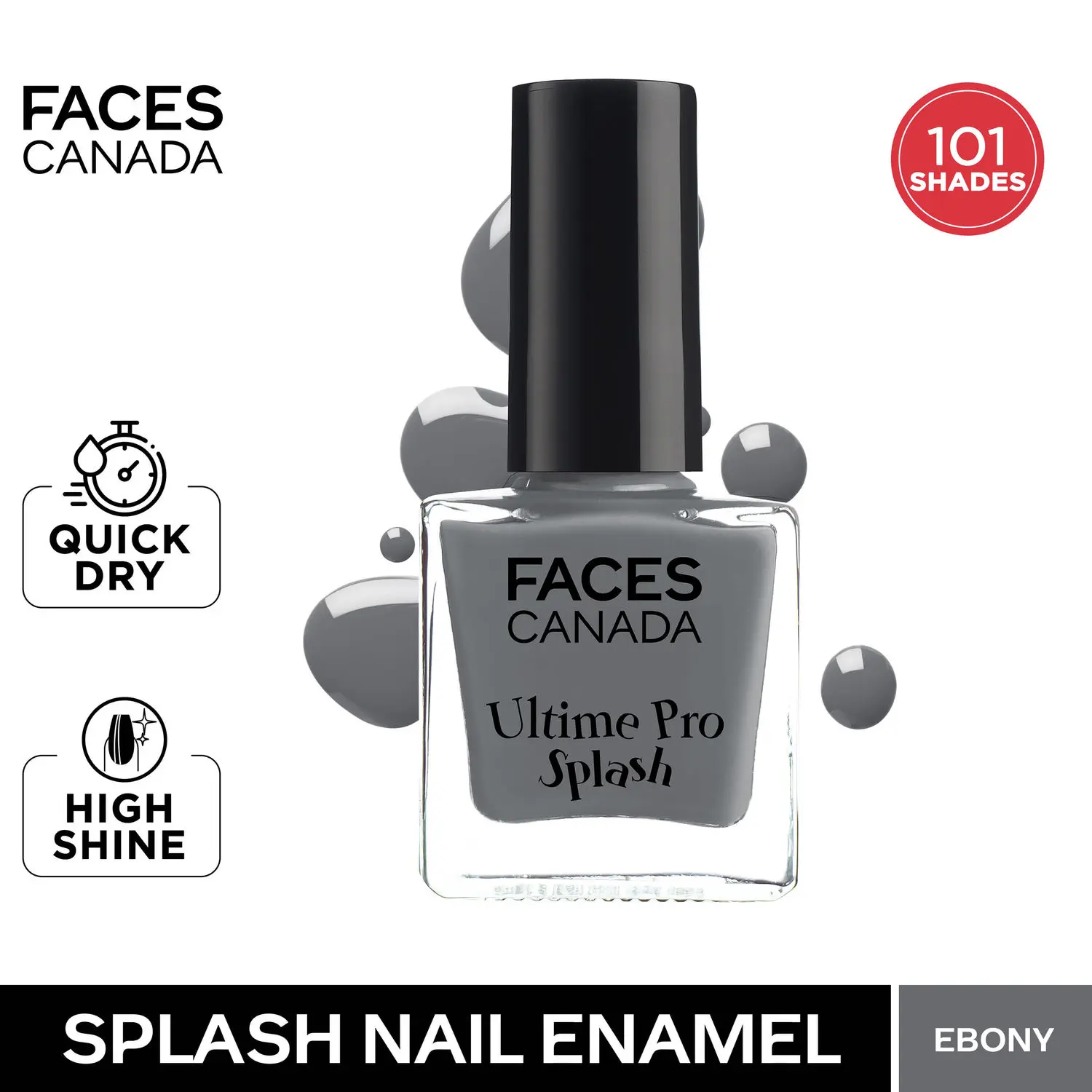 Faces Canada Ultime Pro Splash Nail Enamel Ebony 142