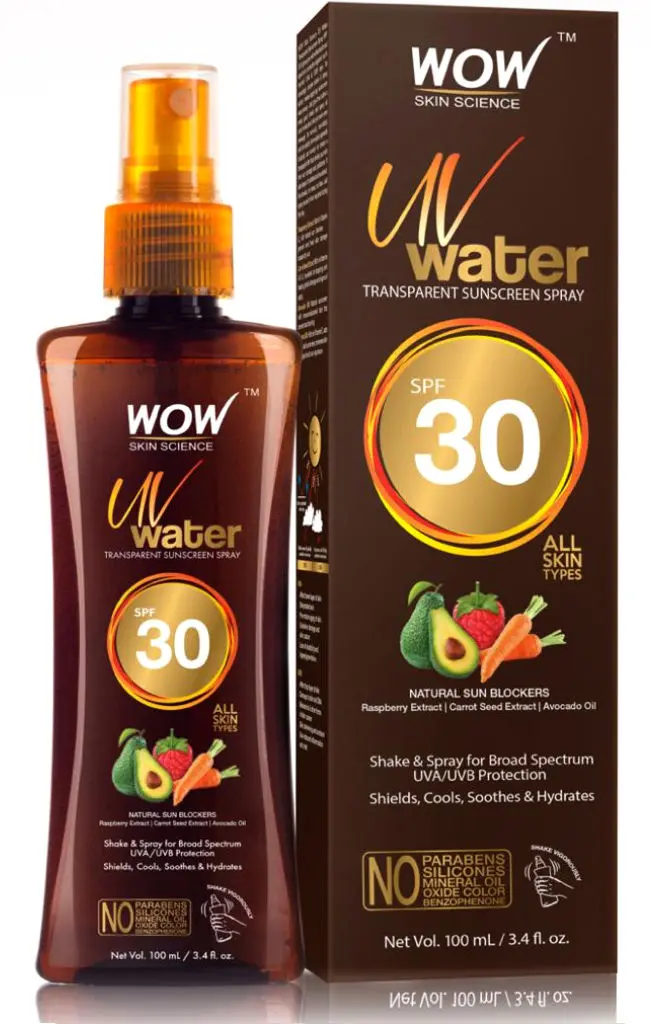 WOW Skin Science UV Water Transparent Sunscreen Spray SPF 30 (100 ml)