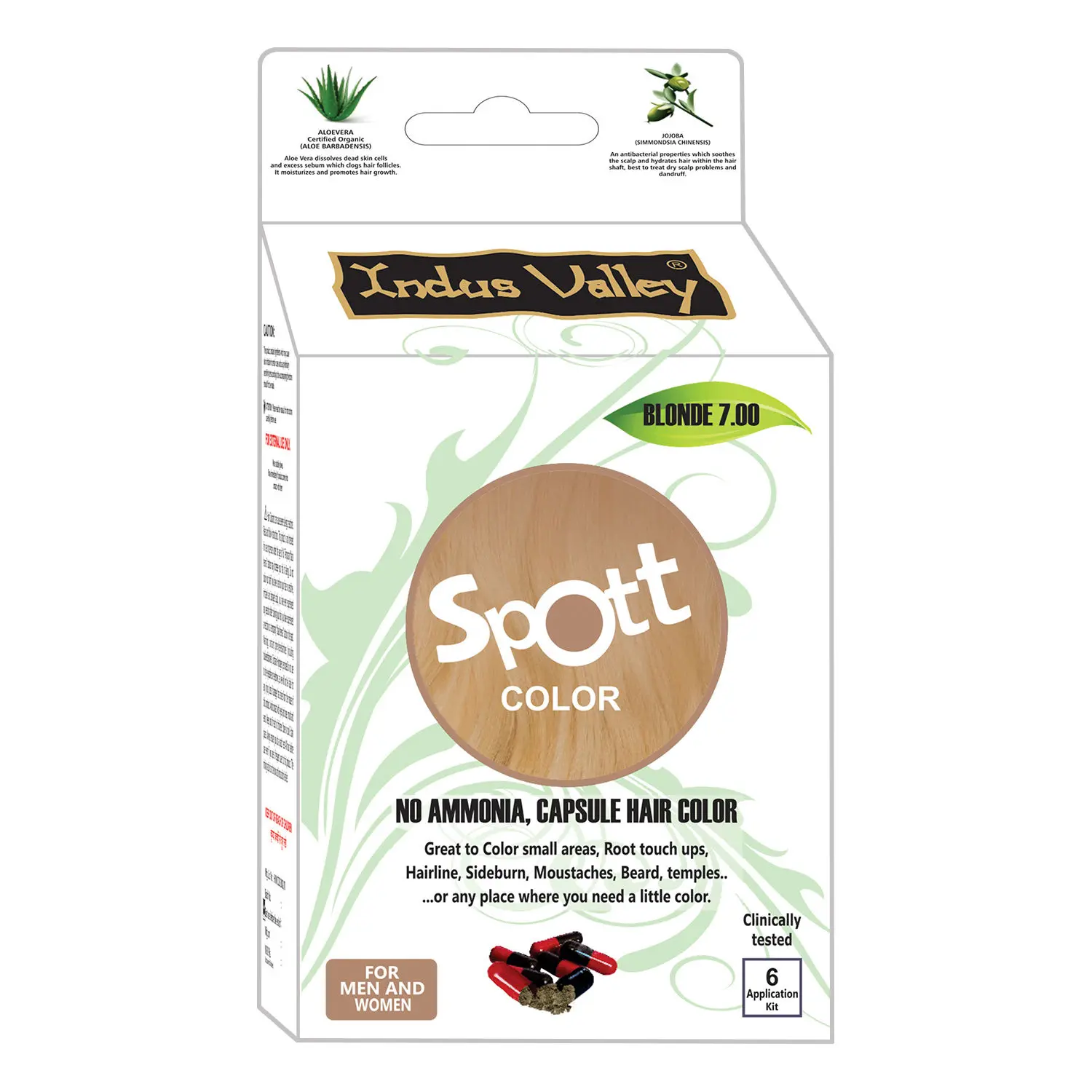 Indus valley spott capsule hair color Blonde upto 6 application pack