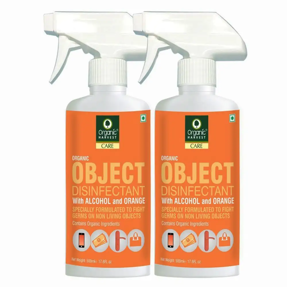 Organic Harvest Object Disinfectant,  Alcohol & Orange  500 ml  Protection from Germs (Pack of 2)