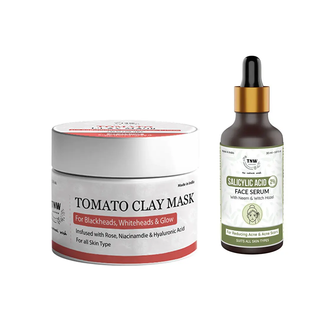 Combo of 2- Tomato Clay Mask 50gm + Salicylic Acid Face Serum 30ml