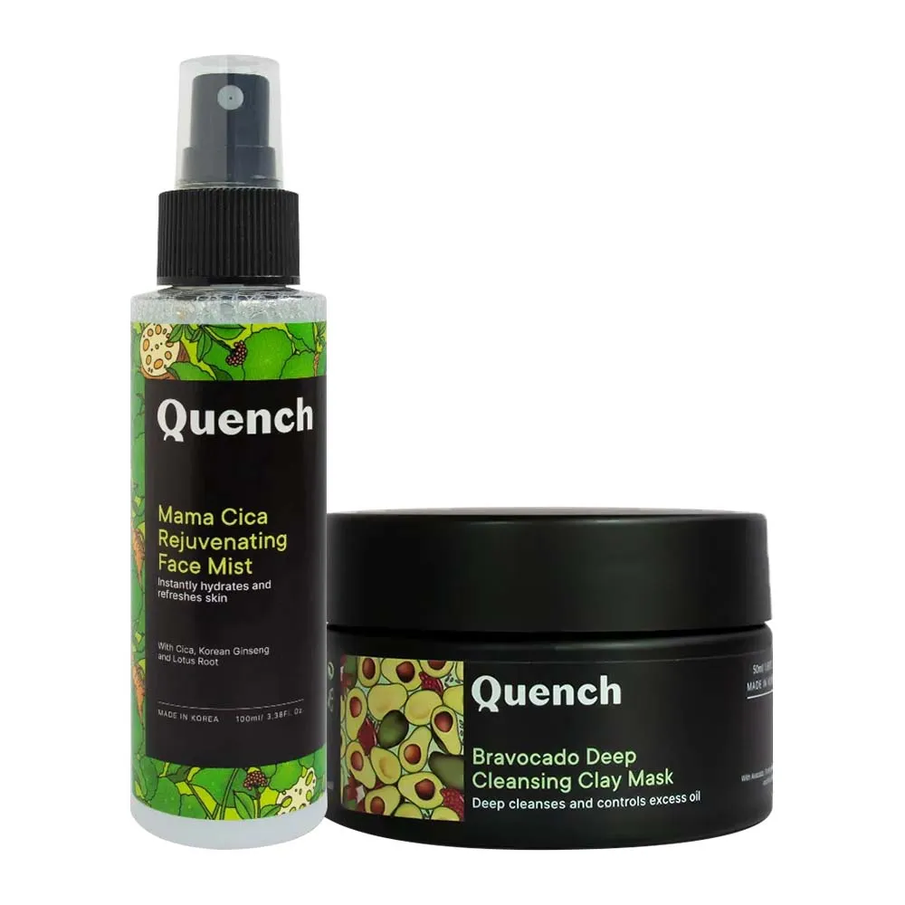 Quench Botanics Bravocado Deep Cleansing Clay Mask With Mama Cica Rejuvenating Face Mist