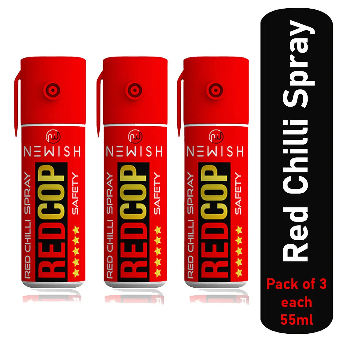 Newish : Powerful Red Chilli Spray Self Defence for Women Pack of 3 (Each : 55 ml / 35 g)