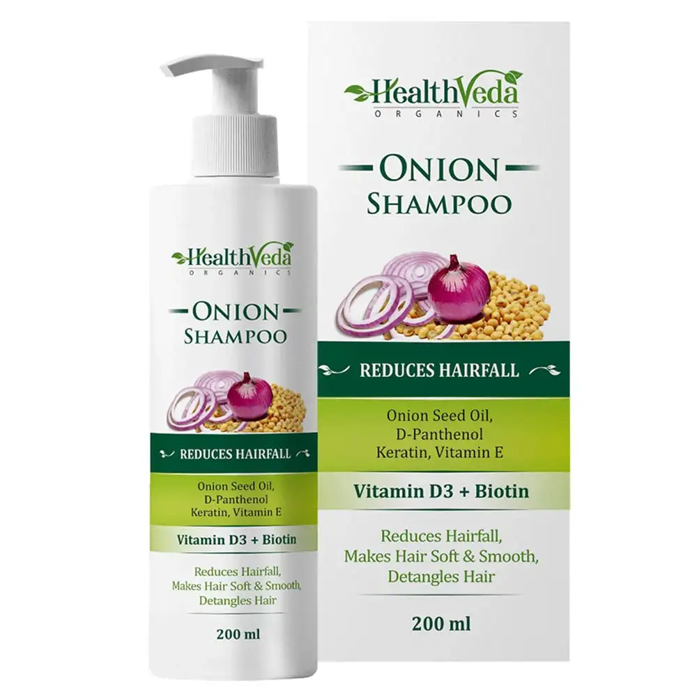 Health Veda Organics Onion Shampoo,  200 ml  Reduces Hairfall