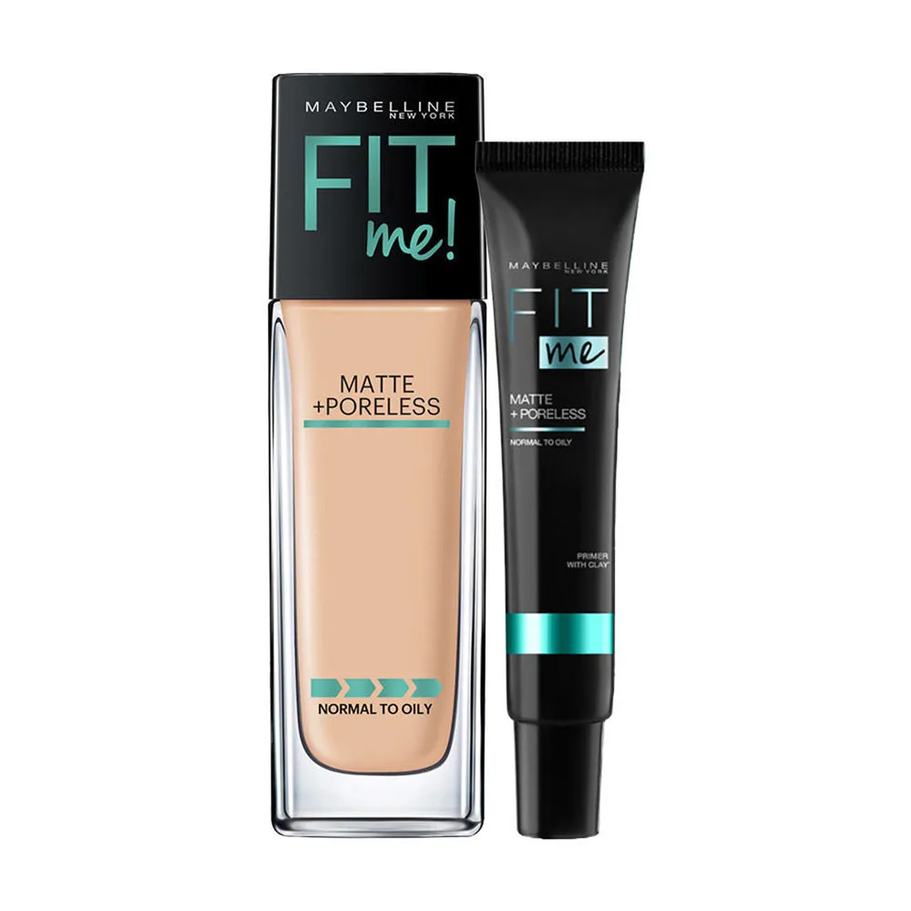 Maybelline New York Matte Primer + Fit Me Foundation- 128 Combo