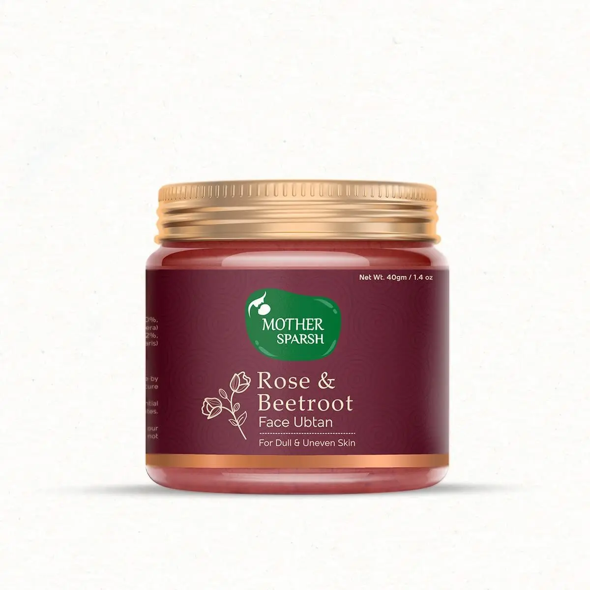 Mother Sparsh Rose & Beetroot Face Ubtan for Dull, Dry & Uneven Skin Enriched With Rose, Beetroot, Mosambi & Cashews - 40 gm