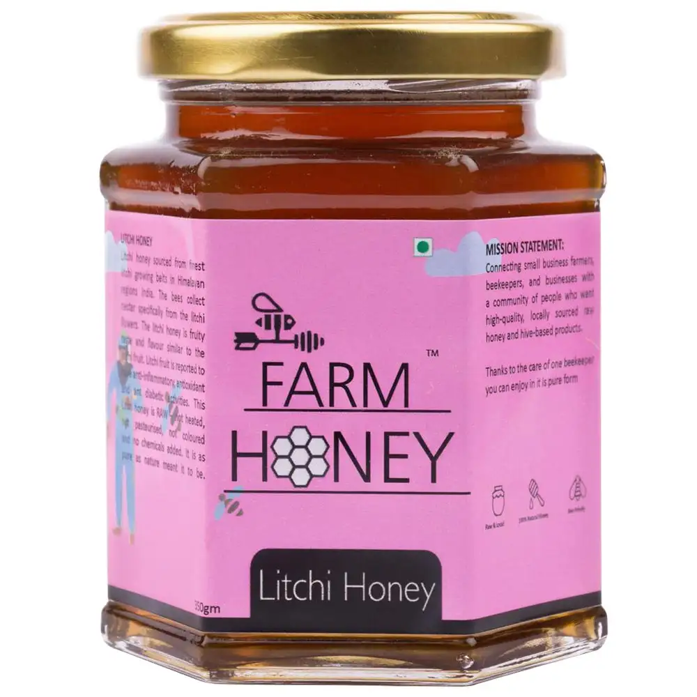 Farm Honey Litchi Honey,  350 g  Unflavoured