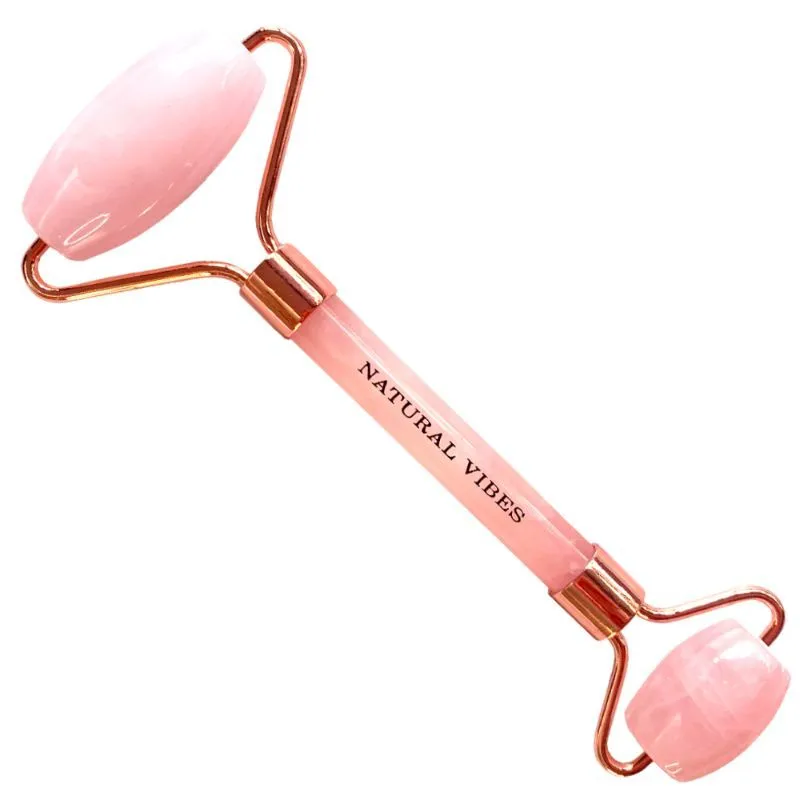 Natural Vibes Rose Quartz Roller & Massager For Face, Neck And Under Eye