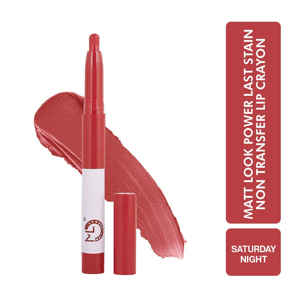 Matt look Power Last Lip Stain Crayon Lipstick - Saturday Night