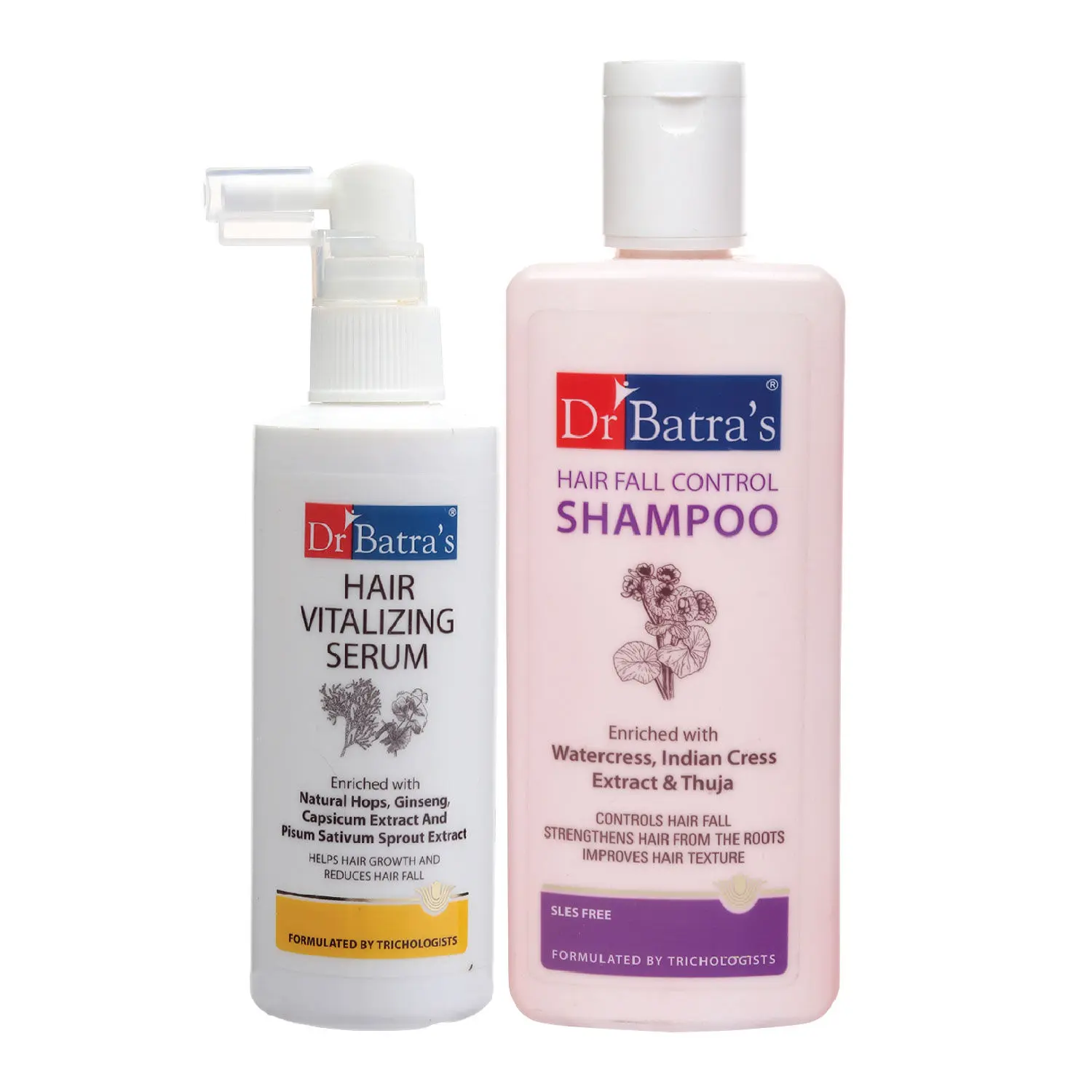 Dr Batra's Hair Vitalizing Serum 125 ml and Hairfall Control Shampoo- 200 ml  