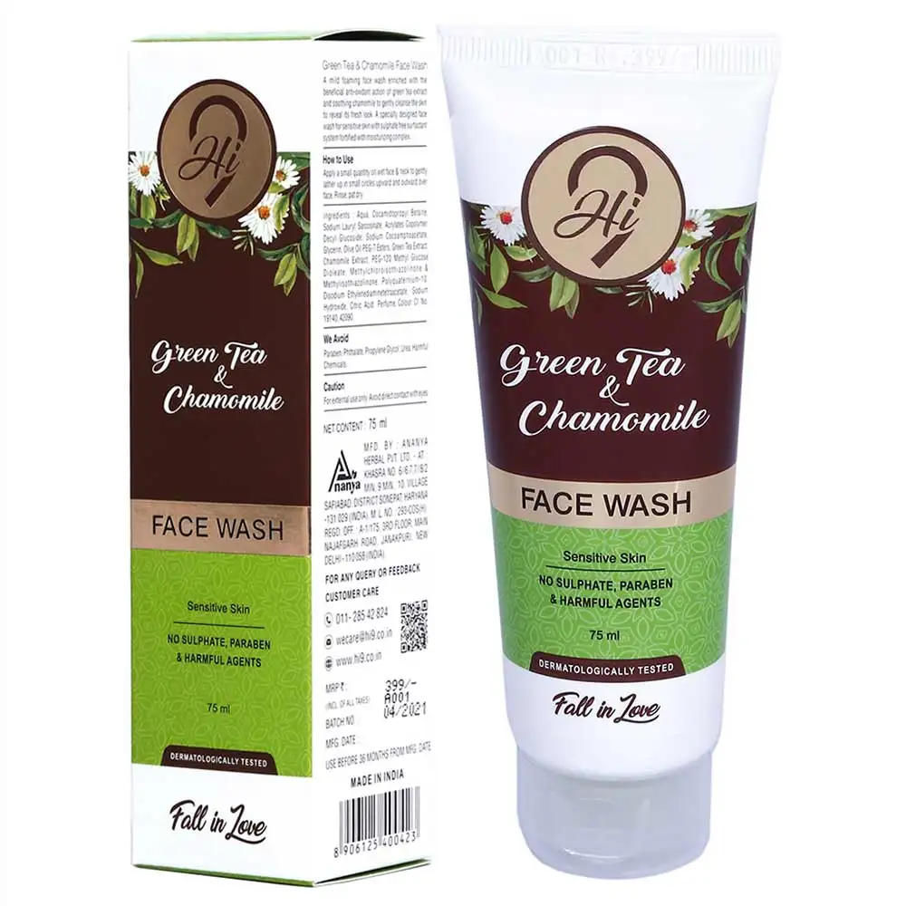 Hi9 Green Tea & Chamomile Face Wash,  75 ml  Sensitive Skin