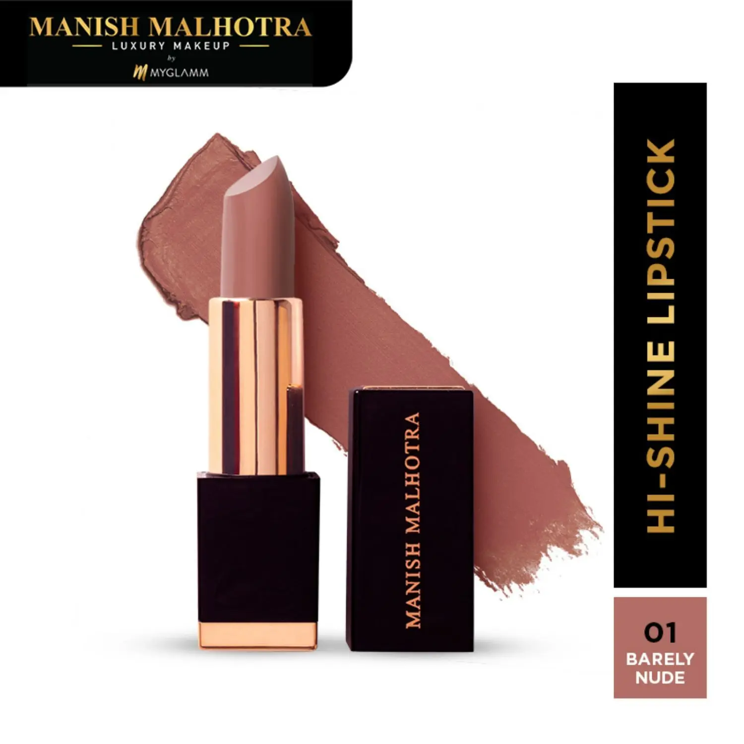 Manish Malhotra Beauty By MyGlamm Hi-Shine Lipstick-Barely Nude-4gm