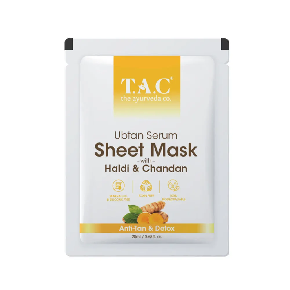 TAC - The Ayurveda Co. Ubtan Serum Sheet Mask with Haldi & Chandan