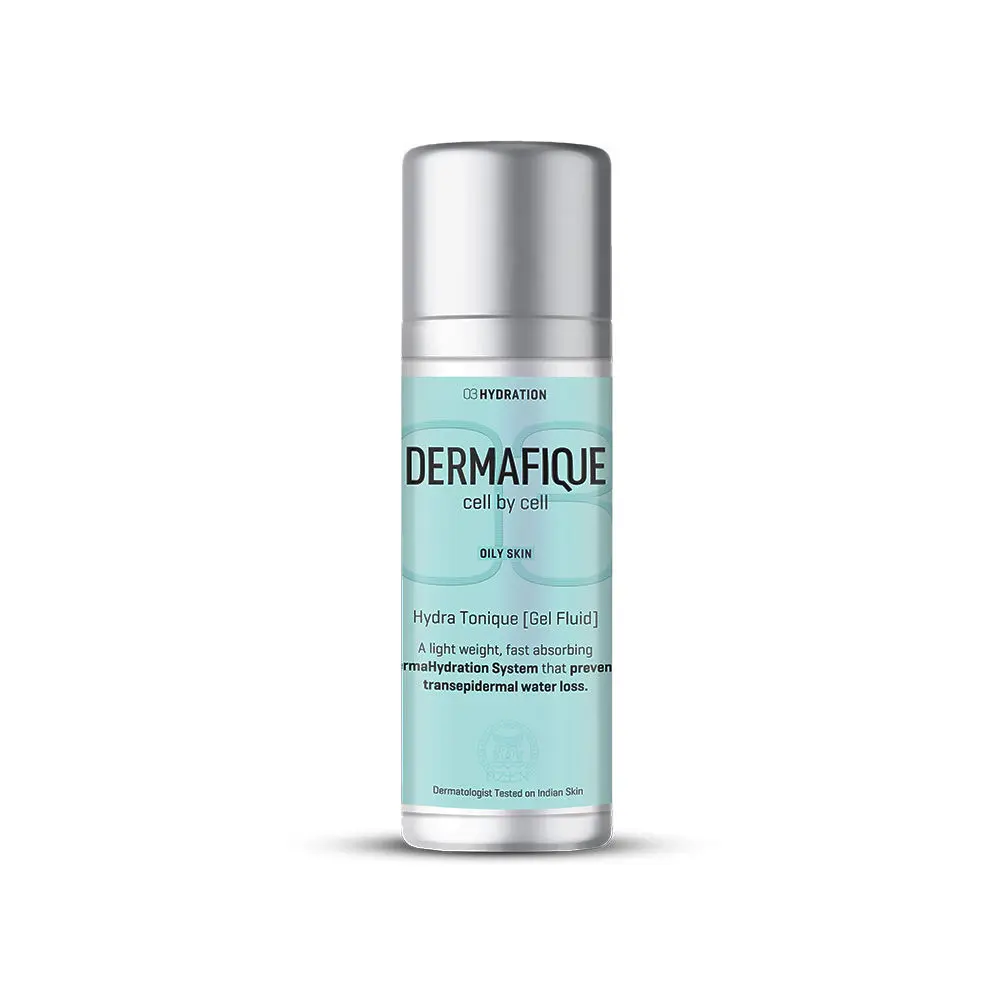 Dermafique Hydratonique Gel Fluid Hydrating lightweight moisturizer with Niacinamide and Vitamin E, for Normal To Oily Skin (30 g)