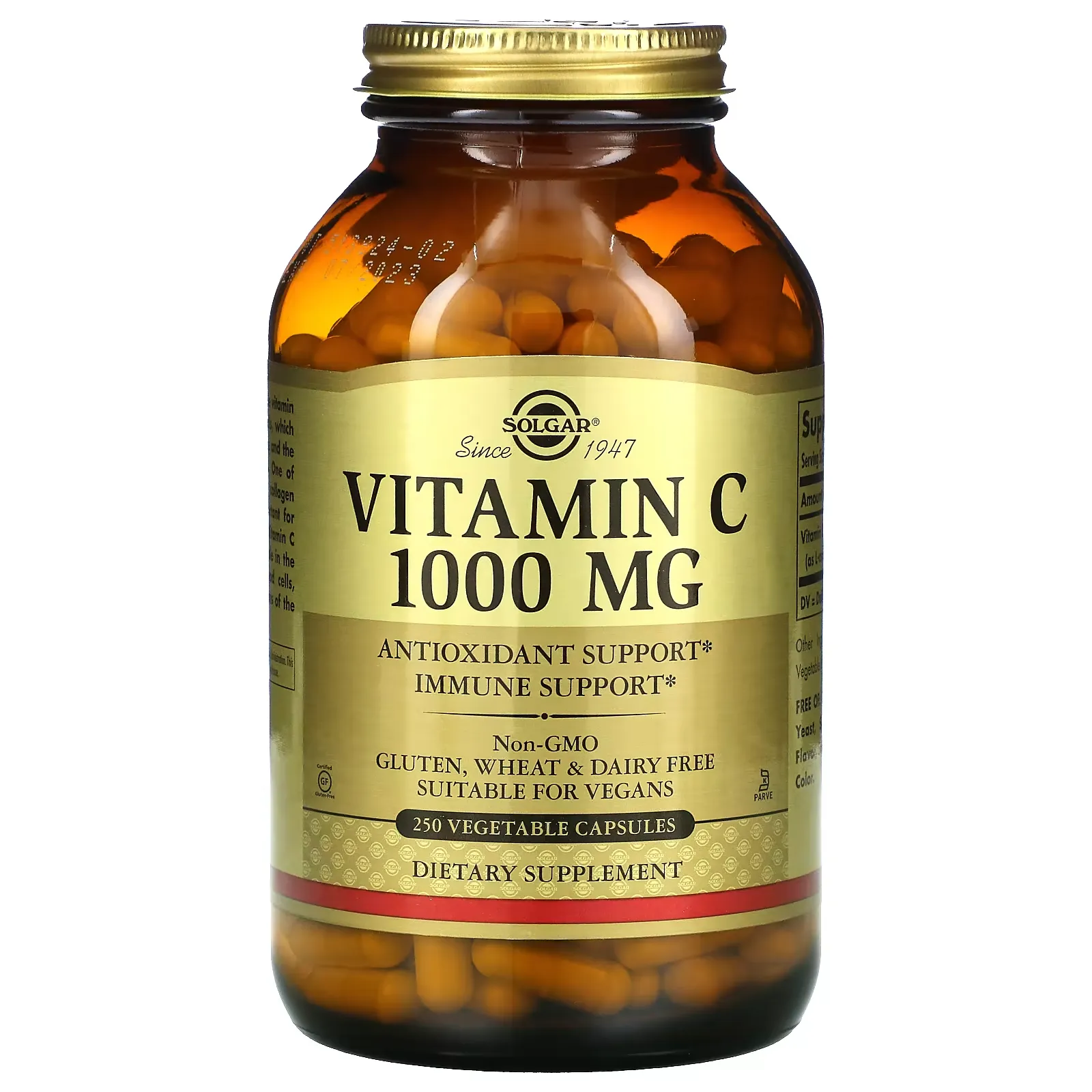 Vitamin C, 1,000 mg, 250 Vegetable Capsules