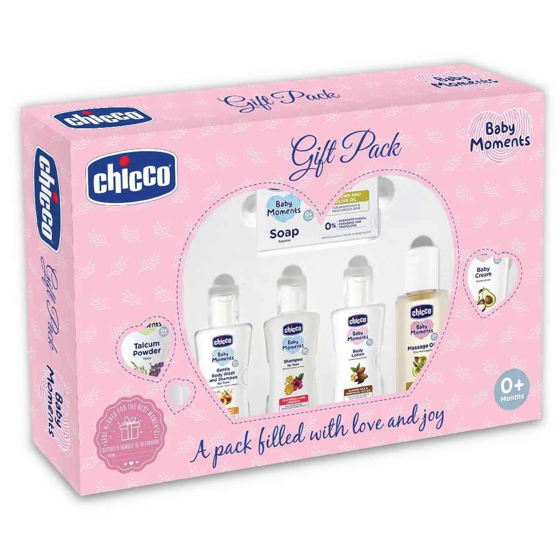 Chicco Baby Moments Caring Gift Set For Babies - Pink