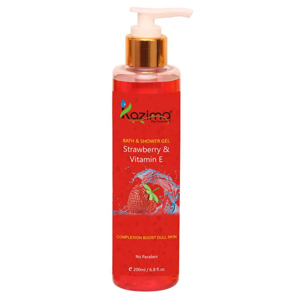 Kazima Bath and Shower Gel,  200 ml  Strawberry & Vitamin E