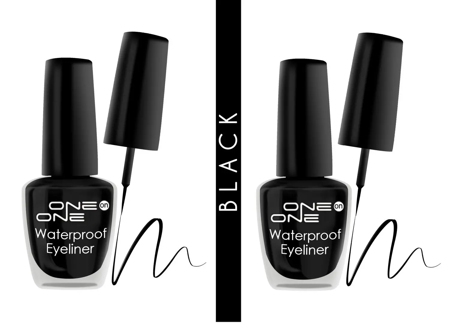 ONE on ONE 24 Hrs Long Lasting & Waterproof Eyeliner, Black (5 ml * 2 = 10 ml), Pack of 2