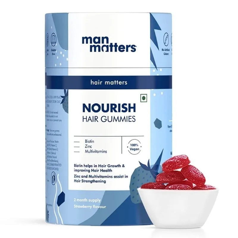 Man Matters Biotin Hair Gummies For Men - Strawberry Flavour