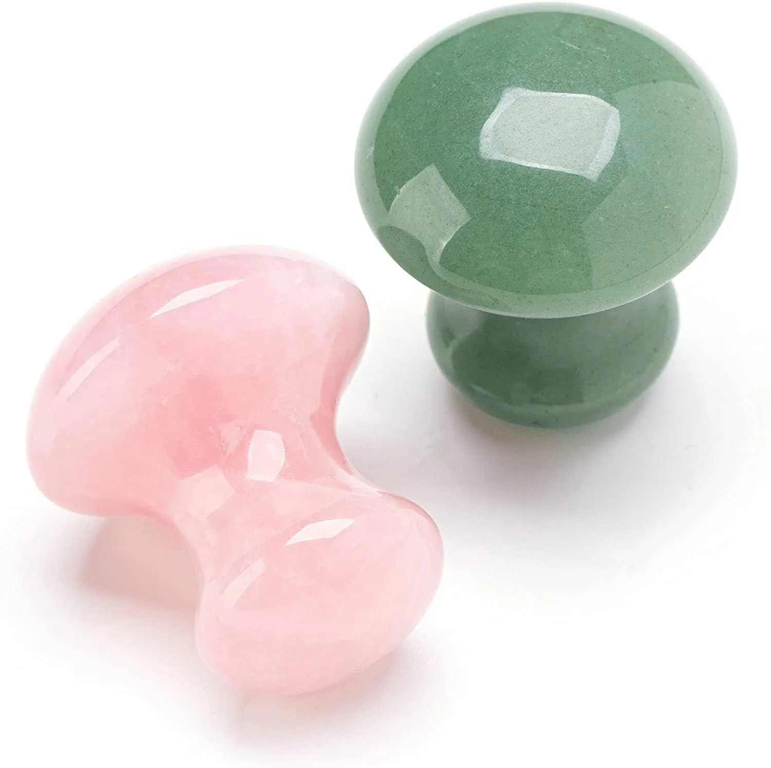 Getmecraft Rose Quartz And Jade Mushroom Gua Sha Set