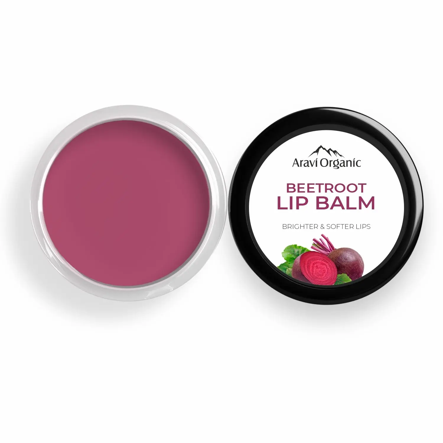 Aravi Organic Beetroot Lip Balm For Lip Lightening, Dry & Chapped Lips -For Soft & Glossy Lips Beetroots
