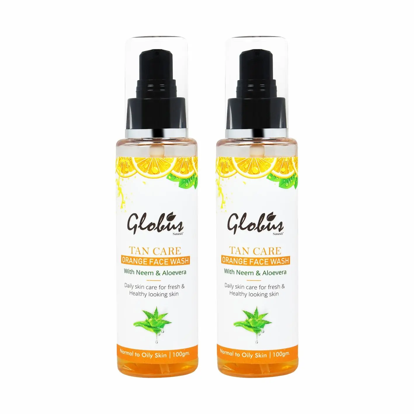 Globus Naturals Tan Care Orange Face wash (100 ml) Pack Of 2