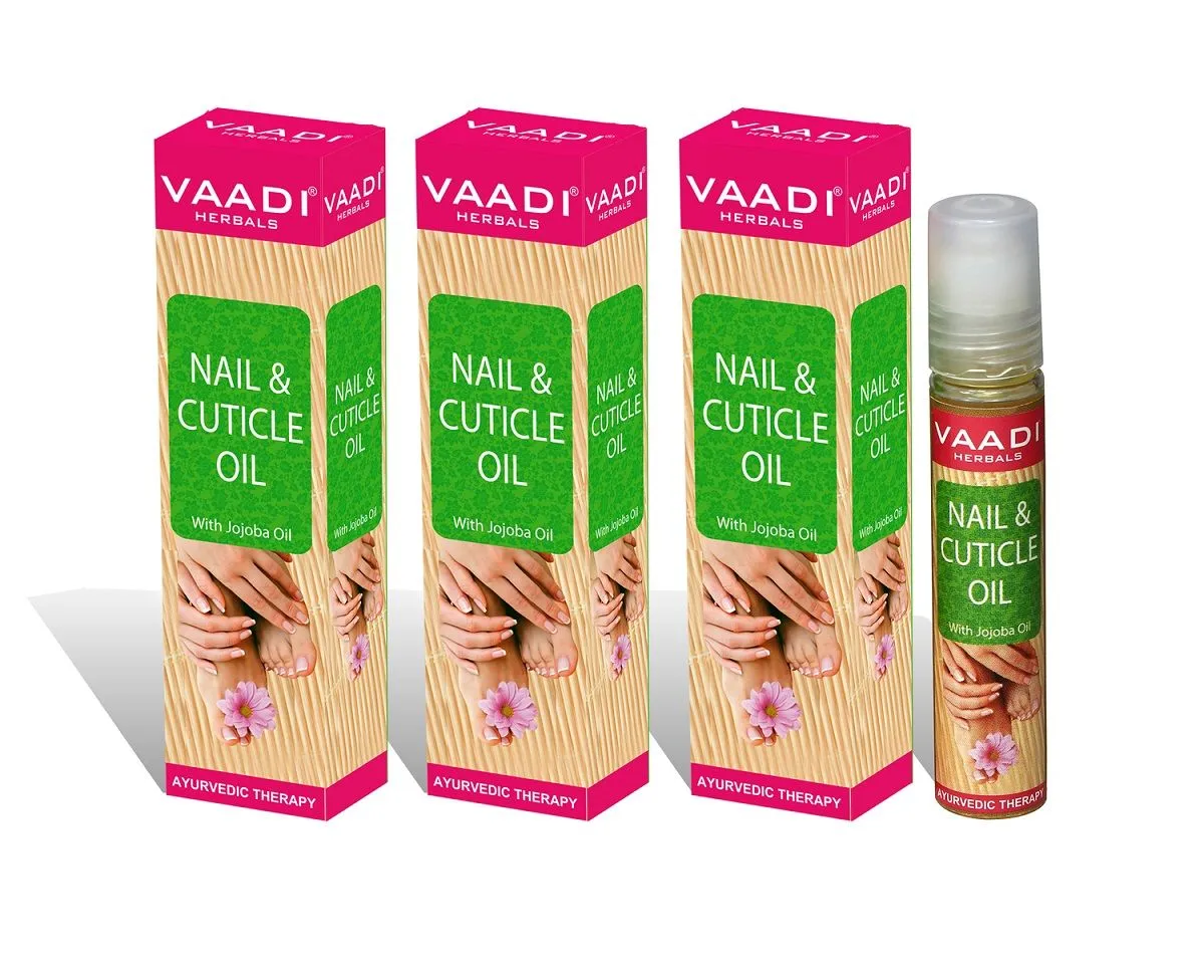 Vaadi Herbal Value Pack of 3 Nail & Cuticle Oil With Jojoba Oil