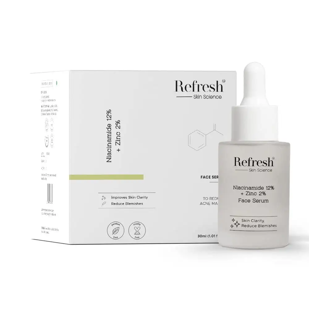 Refresh Skin Science Niacinamide 12% + Zinc 2% Face Serum,  30 ml  Skin Clarity