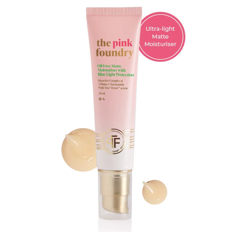 The Pink Foundry Oil Free Niacinamide Matte Moisturiser with Blue Light Protection