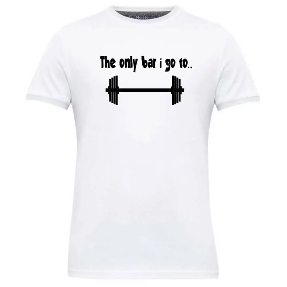 Gym Brute Bar I Go T Shirt,  White  Large