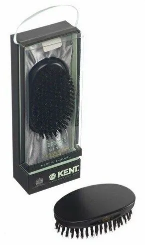 Kent MN11 Oval Ebonywood Black Pure Bristle Luxury Military Brush