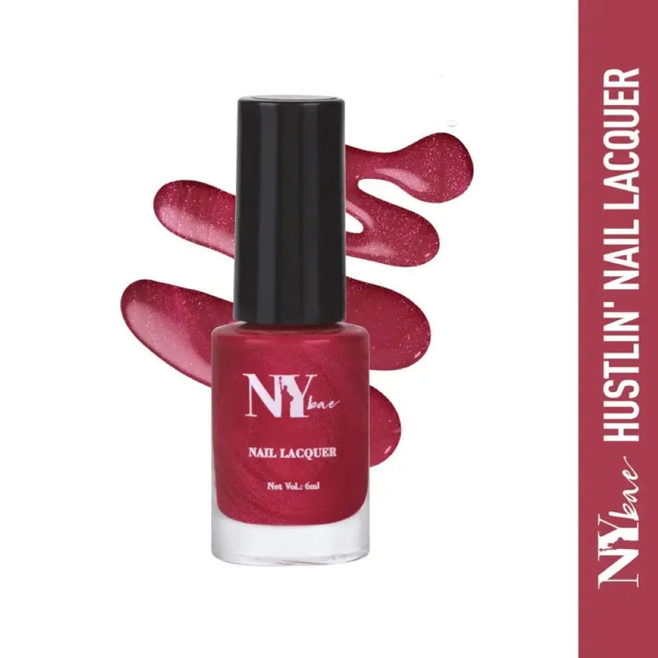 NY Bae Hustlin' Nail Lacquer - Her Grace 6 (6 ml) | Red | Glossy Finish | Rich Pigment | Chip-proof | Long lasting | Cruelty Free