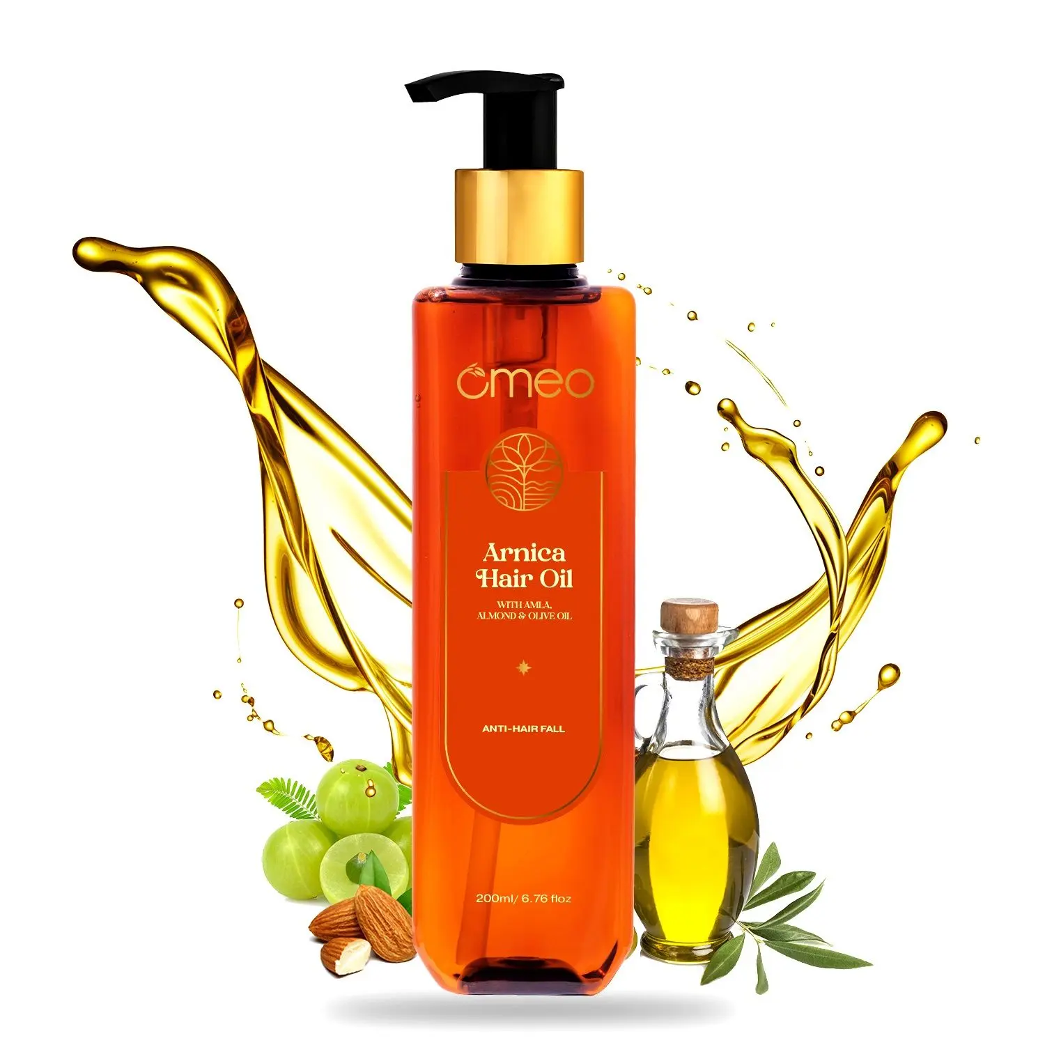 Omeo Pure and Natural Arnica Jaborandi Hair Oil, 100% Herbal Extract, Reduces Hair Fall, Promotes Hair Growth and Strong Hair- For Male and Female, 200ml