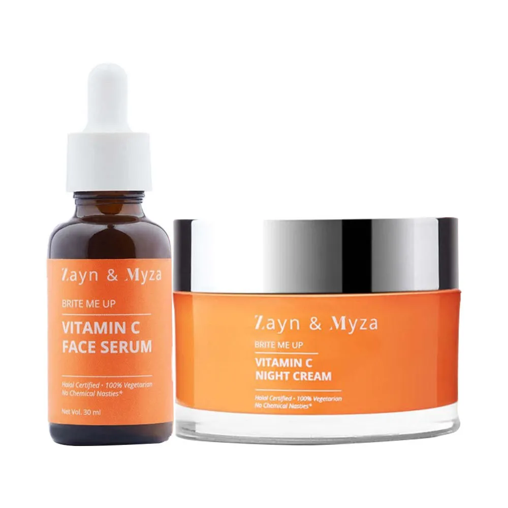 ZM Zayn & Myza Glow Overnight Combo For Men & Women - Vitamin C Face Serum + Vitamin C Night Cream