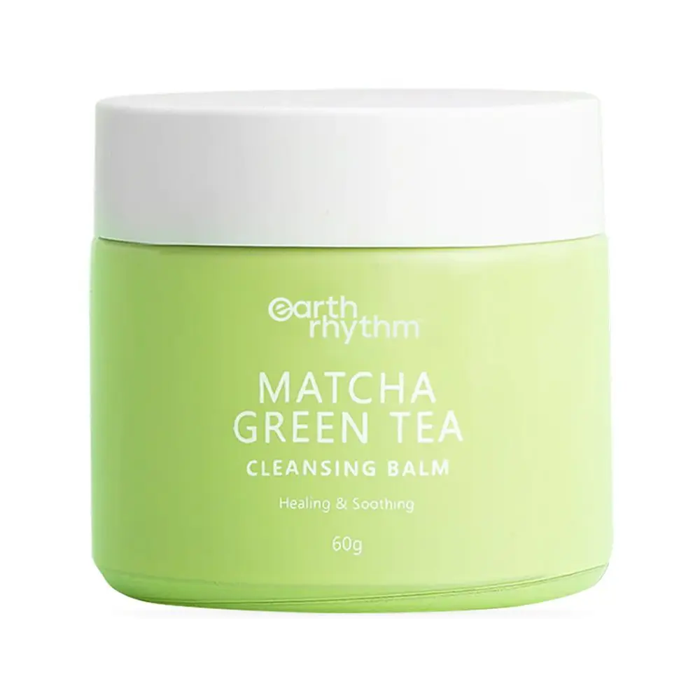 Earth Rhythm Cleansing Balm with the goodness of Matcha Green Tea & Castor Oil | Healing & soothing | Gently Removes Makeup, Eliminate Dead Skin Cells, Anti Inflammatory, Retain Moisture | for All Skin Types | Women - 60 G