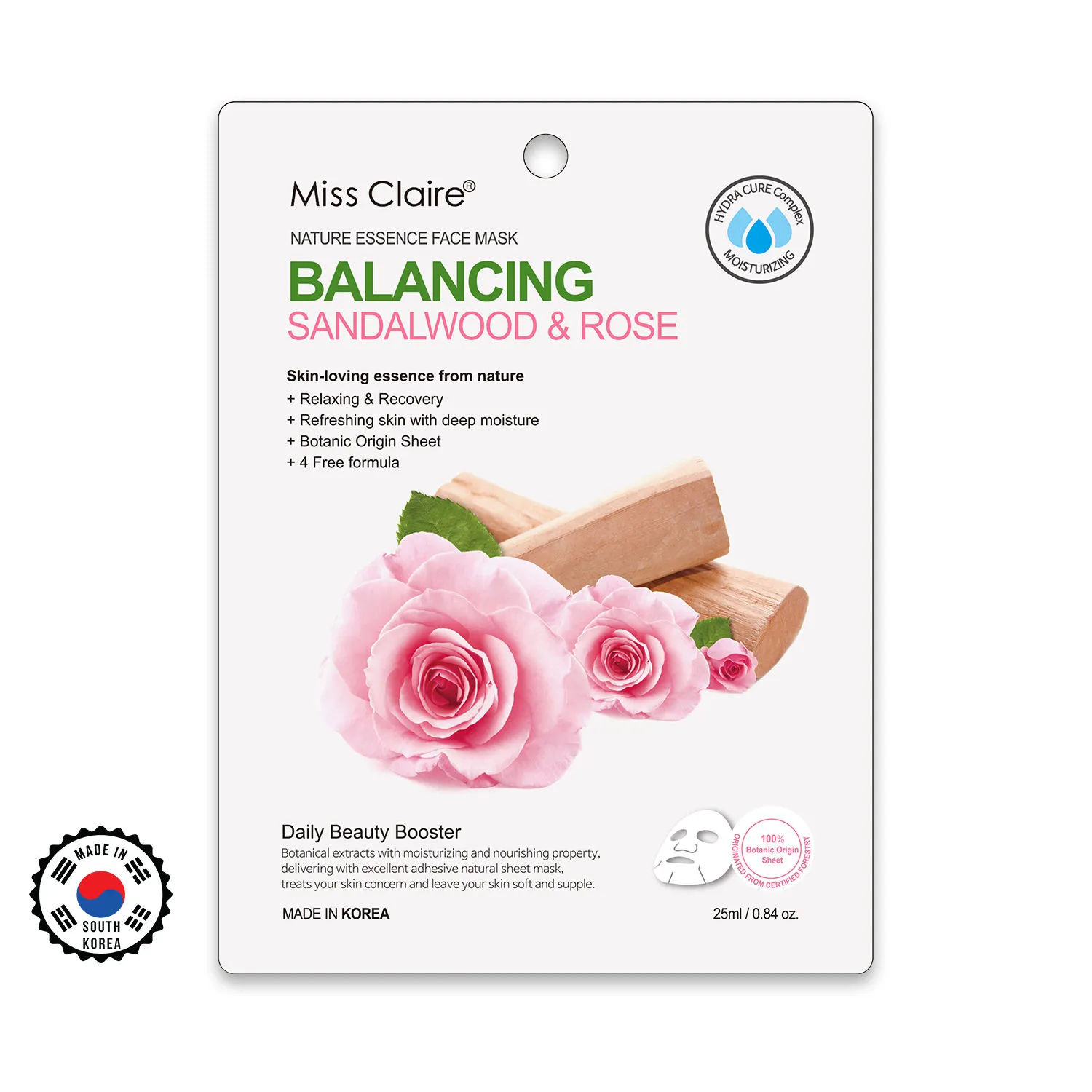 Miss Claire Nature Essence Face Mask - Sandalwood & Rose