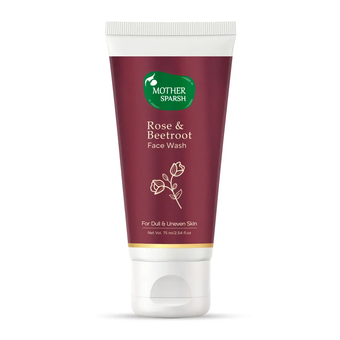 Mother Sparsh Rose & Beetroot Face Swith Extract of Rose, Beetroot & Papaya, Sulphate-free Hydrating Face Wash- 75 ML