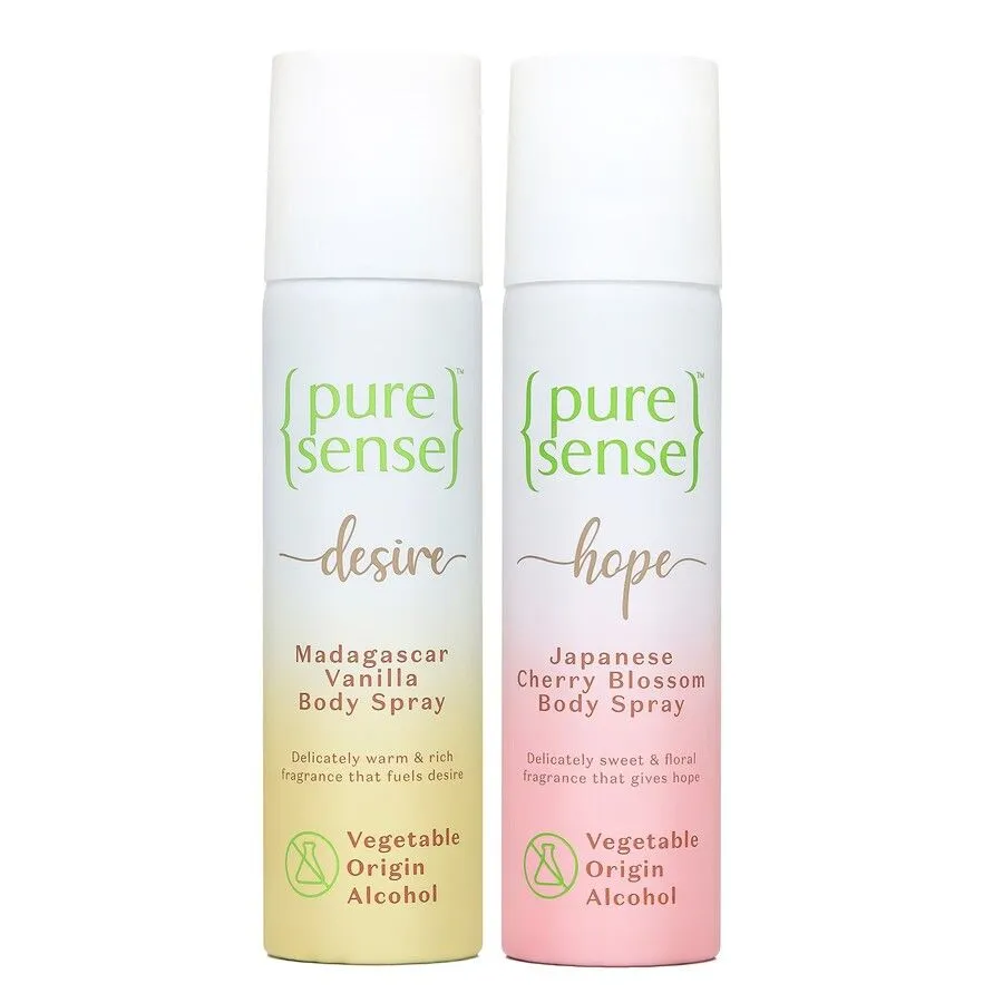 PureSense Body Spray Combo Cherry Blossom + Desire Vanilla Long Lasting No Gas Deo For Women