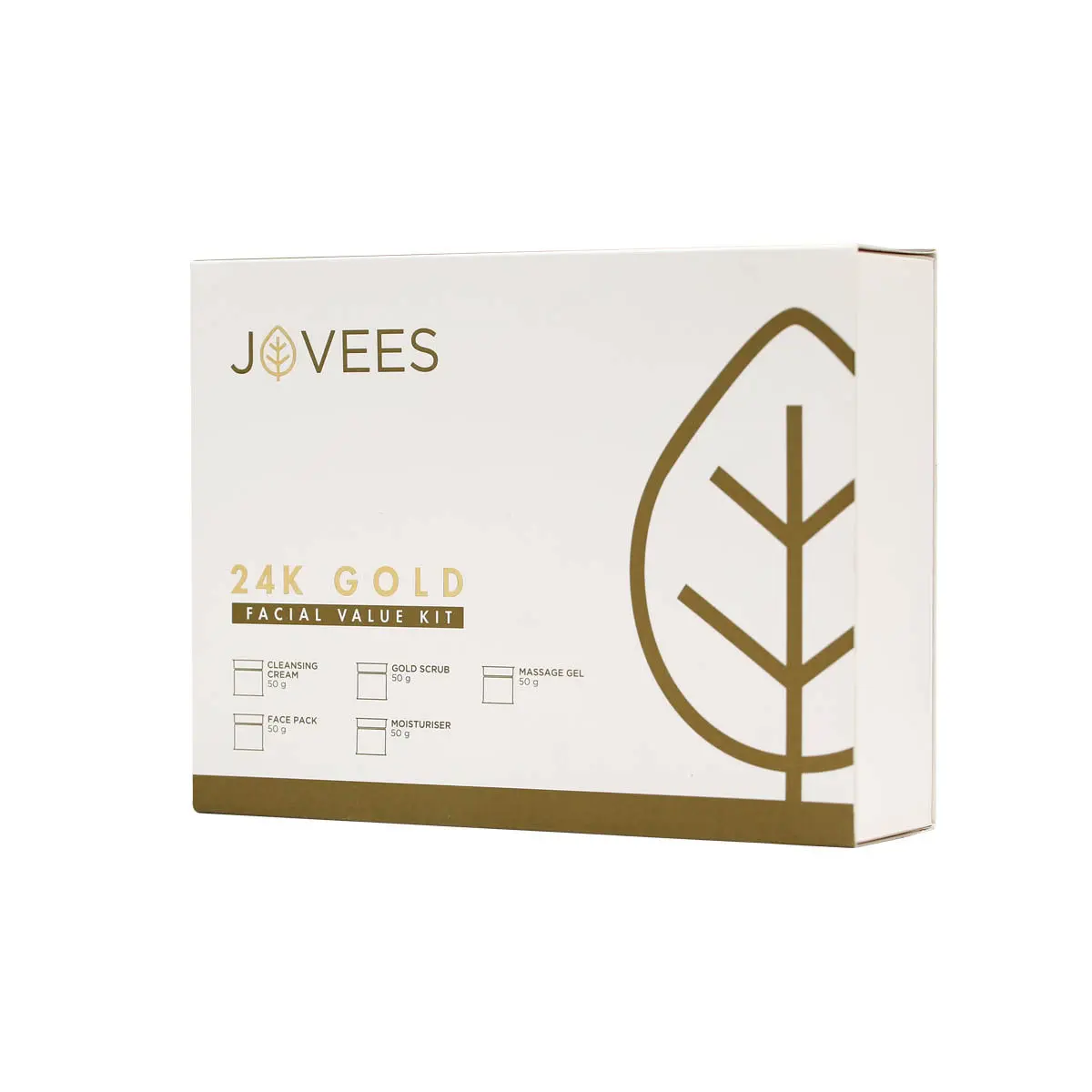 Jovees Herbal 24K Gold Facial Value Kit | With Jojoba and Olive Oil, Aloe vera Extracts, and Gold Leaf | Improves Skin Textures | Youthful Skin Glow