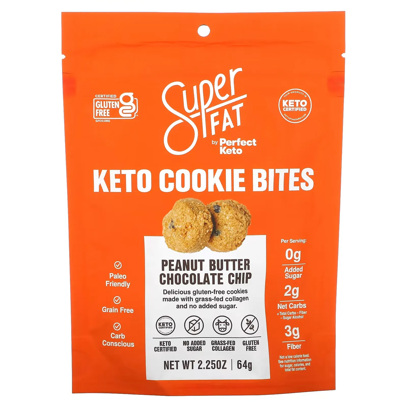 Keto Cookie Bites, Peanut Butter Chocolate Chip, 2.25 oz (64 g)