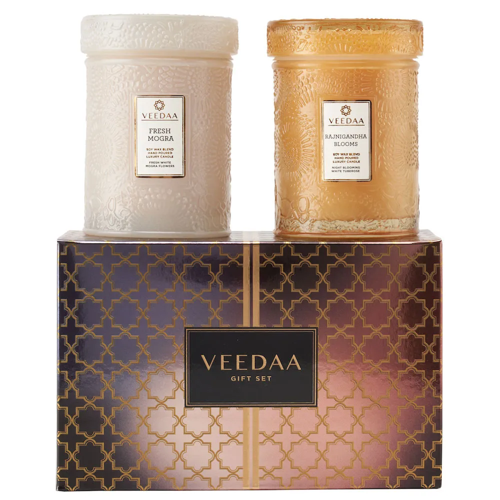 Veedaa Candles Mandala Glass Duo Gift Set Style 3